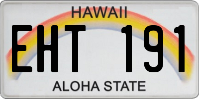 HI license plate EHT191