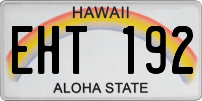 HI license plate EHT192