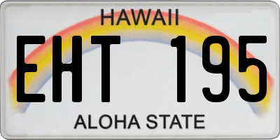 HI license plate EHT195