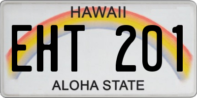 HI license plate EHT201