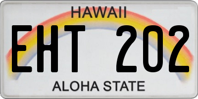 HI license plate EHT202