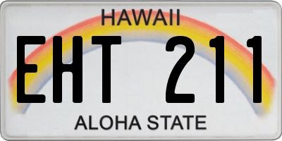 HI license plate EHT211