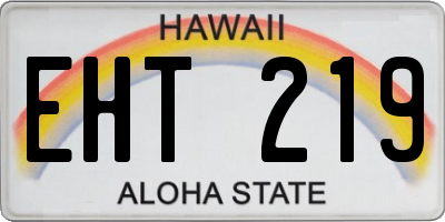 HI license plate EHT219