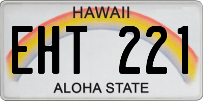 HI license plate EHT221