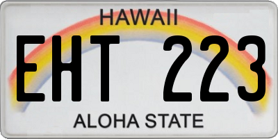 HI license plate EHT223