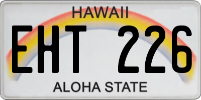 HI license plate EHT226