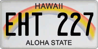 HI license plate EHT227