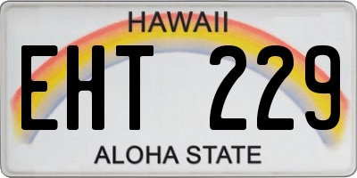 HI license plate EHT229