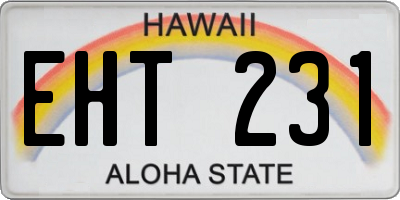HI license plate EHT231