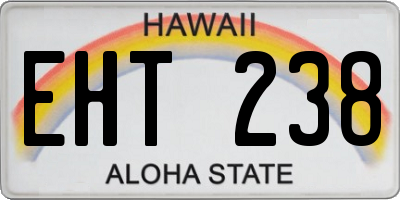 HI license plate EHT238