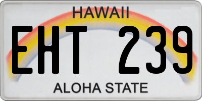 HI license plate EHT239