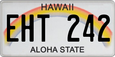 HI license plate EHT242