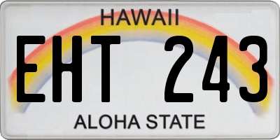 HI license plate EHT243