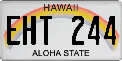 HI license plate EHT244