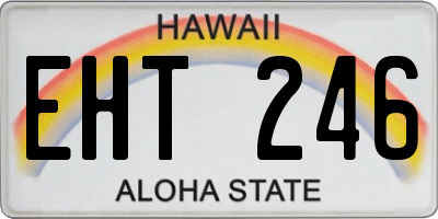 HI license plate EHT246