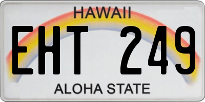 HI license plate EHT249