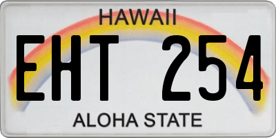 HI license plate EHT254