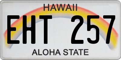 HI license plate EHT257