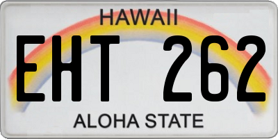 HI license plate EHT262