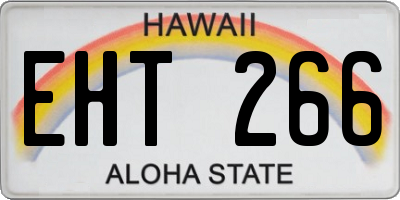 HI license plate EHT266