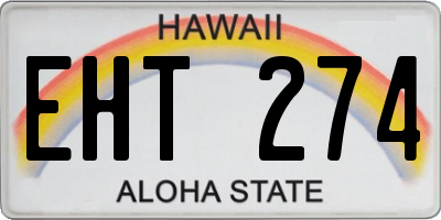 HI license plate EHT274