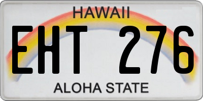 HI license plate EHT276
