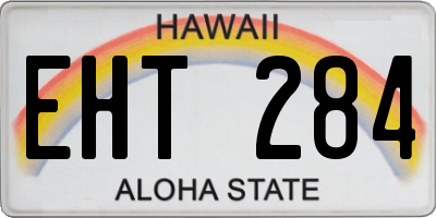 HI license plate EHT284