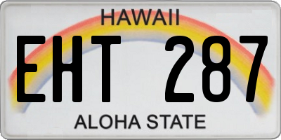 HI license plate EHT287
