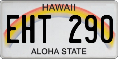 HI license plate EHT290