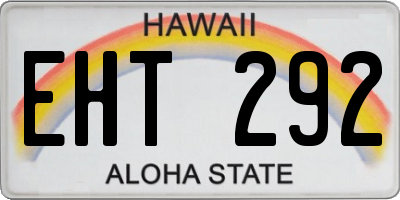 HI license plate EHT292