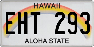 HI license plate EHT293