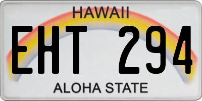 HI license plate EHT294