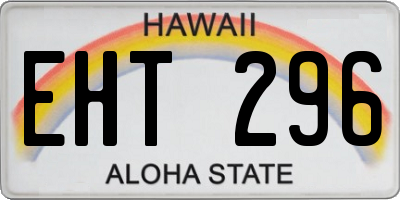 HI license plate EHT296