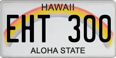 HI license plate EHT300