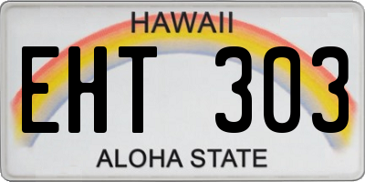 HI license plate EHT303