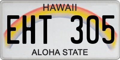 HI license plate EHT305