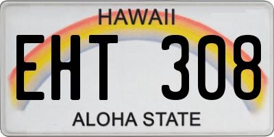 HI license plate EHT308