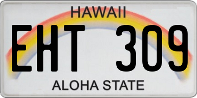 HI license plate EHT309