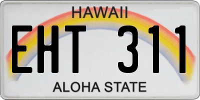HI license plate EHT311