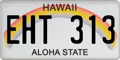 HI license plate EHT313