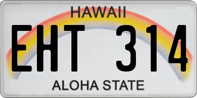 HI license plate EHT314