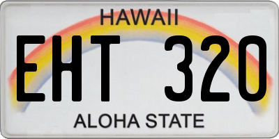 HI license plate EHT320