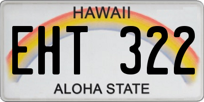 HI license plate EHT322
