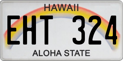 HI license plate EHT324