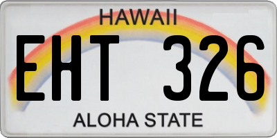 HI license plate EHT326