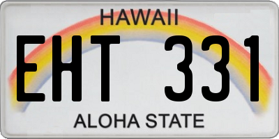HI license plate EHT331