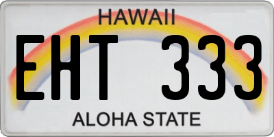 HI license plate EHT333