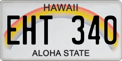 HI license plate EHT340