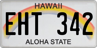 HI license plate EHT342