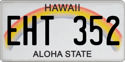 HI license plate EHT352